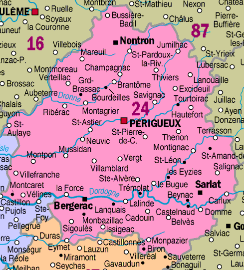 map of the dordogne france